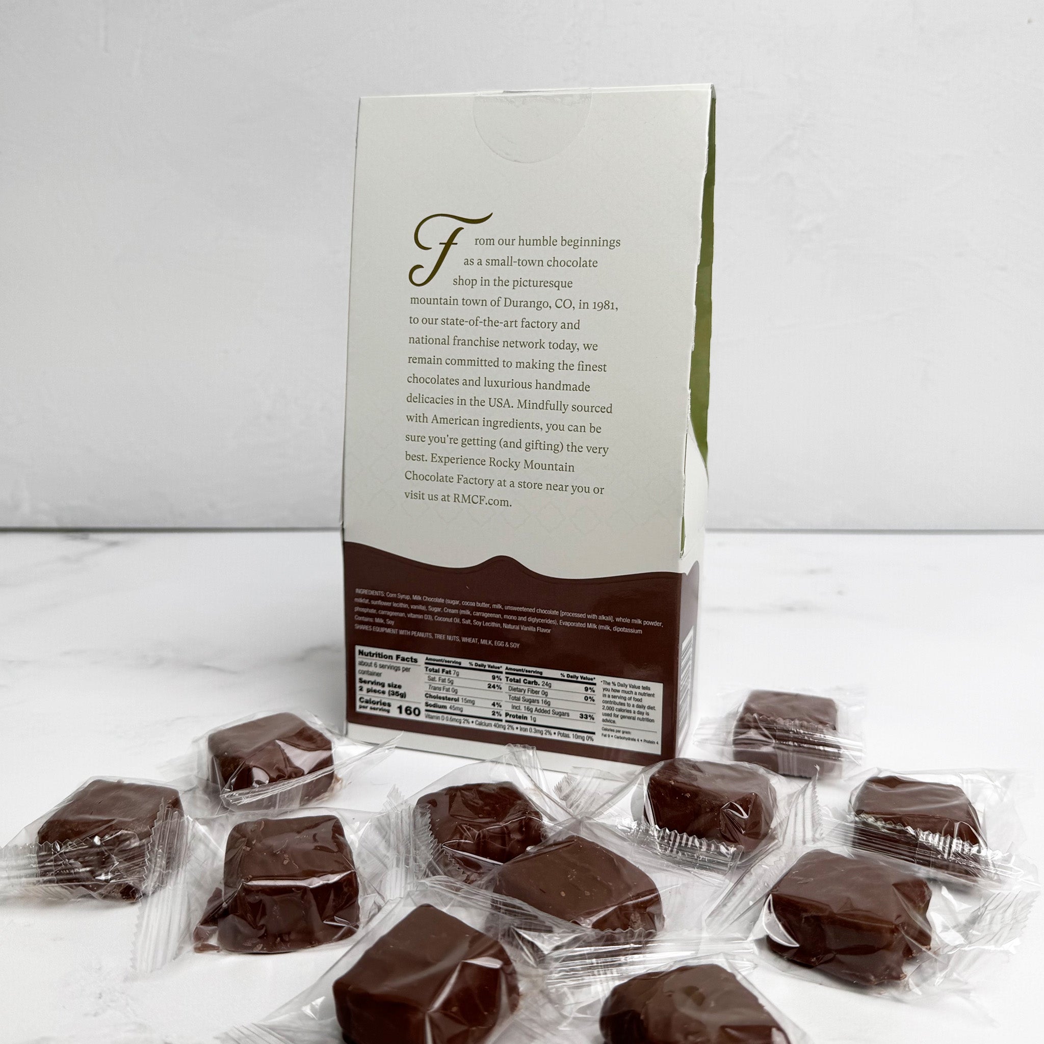 Copper Kettle Caramels, individually wrapped chocolate and caramel, Rocky Mountain Chocolate Factory