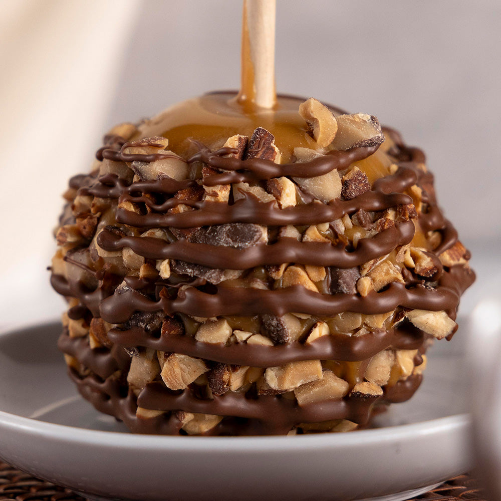 english toffee caramel apple, fresh caramel apple, Rocky Mountain Chocolate Factory