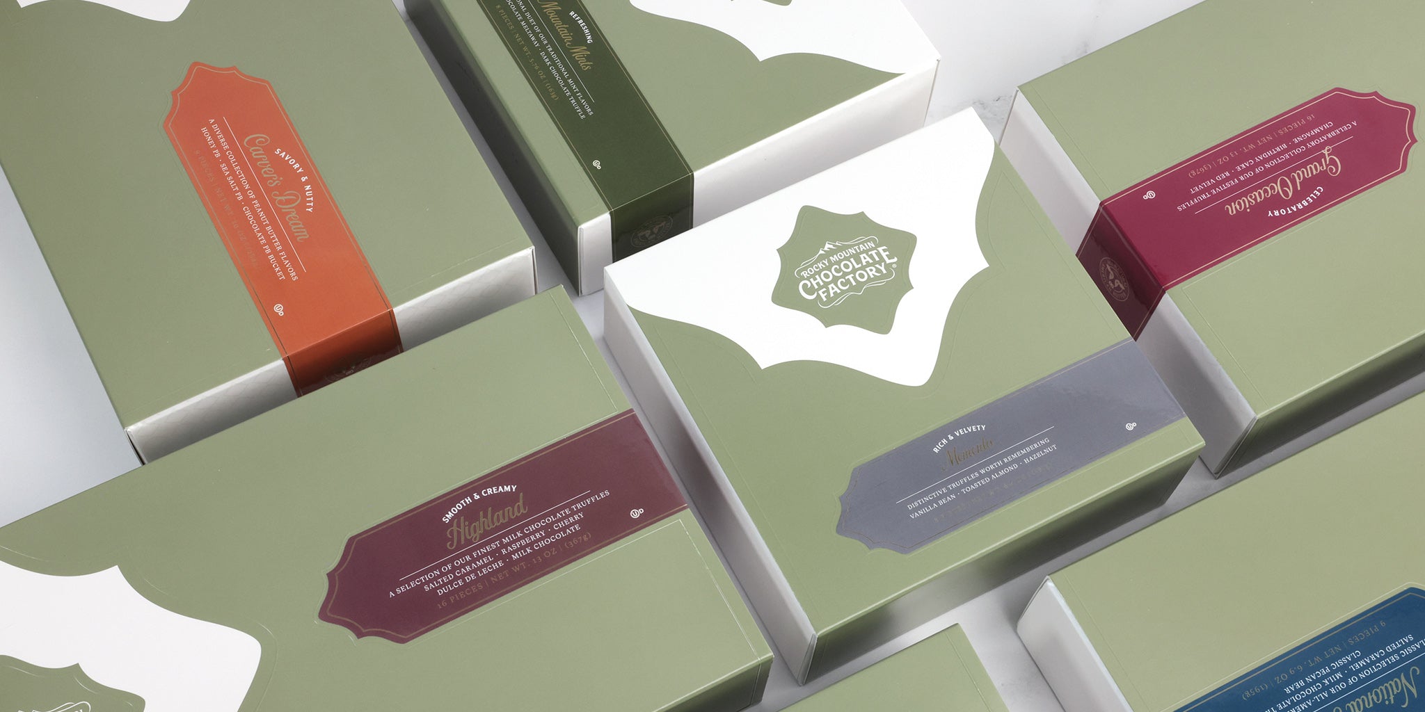 Our assorted boxed chocolates collection, Rocky Mountain Chocolate Factory